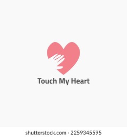 Heart logo with hand negative space.