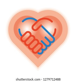 Heart logo · handshake and heart image
