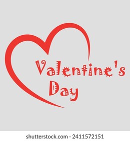Heart logo. Happy Valentine's Day. Vector on a gray background