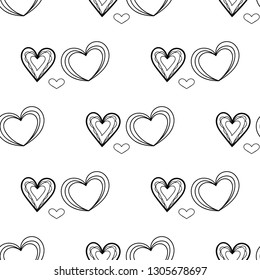 Heart logo  icon. Black elements isolated on white background. Vector illustration.