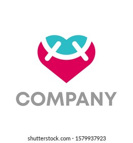 heart logo icon design template sign