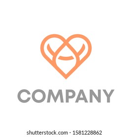 heart logo icon design template sign