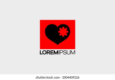 Elementos vectores de la plantilla de diseño de icono del corazón para la marca de su empresa. con color rojo