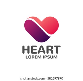 Heart logo. Heart icon. Love, Medical, Health, Care, Charitable  logo. Heart symbol, vector, shape.