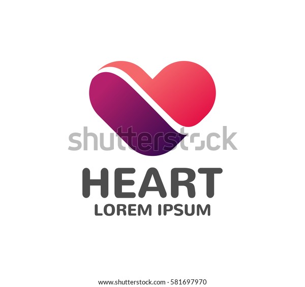 Hakuun Sydan Logo Sydamen Ikoni Rakkaus Laaketieteellinen Liittyva Vektorikuva Rojaltivapaa 581697970