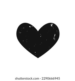 Heart logo icon sign Grunge sketch texture Love symbol Hand drawn Decorative scrapbooking scratch element Romantic abstract design Trendy print apparel greeting invitation card flyer banner poster ad