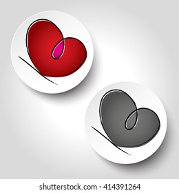 heart logo, icon and symbol vector illustration