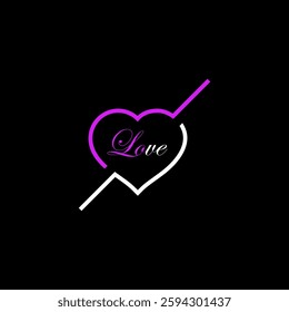 Heart logo icon, Valentine. Heart shape, love symbol vector.