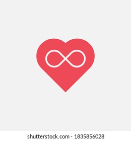 Heart logo with infinity sign. Love symbol modern, simple, vector, icon for website design, mobile app, ui. Vector Illustration
