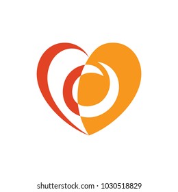 Heart Logo With Letter O Initial Logo Template
