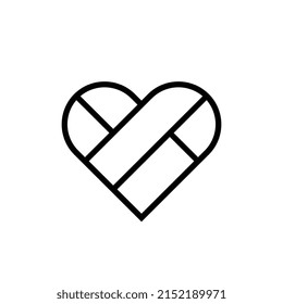 Heart logo in line art style, love symbol vector