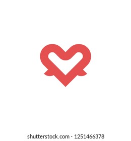 heart logo with little wing vector template. love vector logo icon