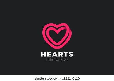 Heart Logo. Love, Dating and Charity design vector template. Infinite Love Looped Logotype concept icon.