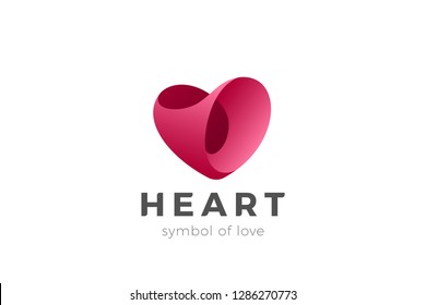 Heart Logo Love design vector template. Cardiology Medical Symbol Logotype. Valentines day concept icon.