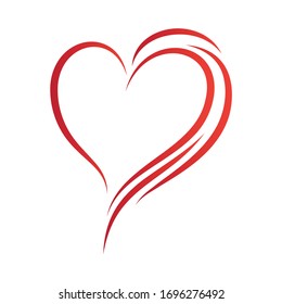 Heart Logo Love Symbol Curves Stock Vector (Royalty Free) 1696276492 ...