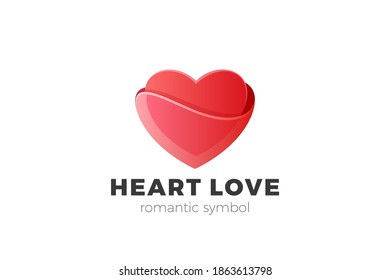 Heart Logo Love symbol design vector template. Valentines Day greeting card concept. Cardiology Charity Logotype icon.