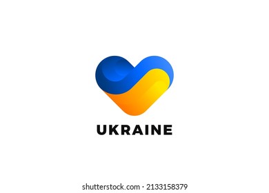 Heart Logo Love Vector design template. Stop War in Ukraine symbol.