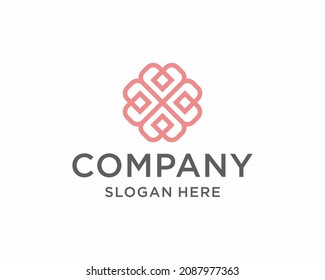 heart logo, love vector, valentine, mandala heart vector, logo design inspiration