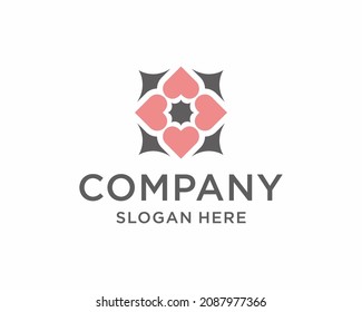 heart logo, love vector, valentine, mandala heart vector, logo design inspiration