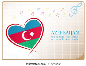 heart logo made from the flag of Azerbaijan
