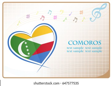 heart logo made from the flag of Comoros