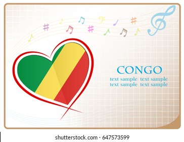 heart logo made from the flag of Congo