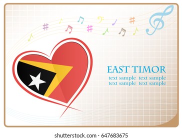 heart logo made from the flag of East Timor
