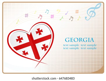 heart logo made from the flag of Georgia