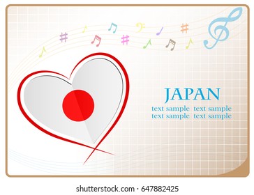 heart logo made from the flag of Japan