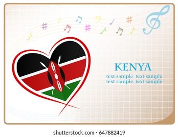 heart logo made from the flag of Kenya