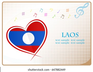 heart logo made from the flag of Laos
