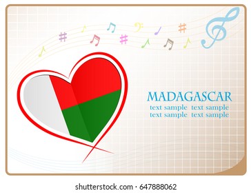 heart logo made from the flag of Madagascar