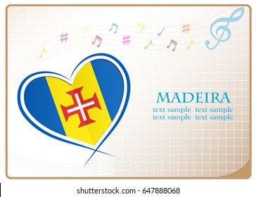 heart logo made from the flag of Madeira