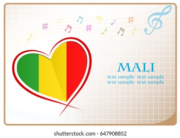 heart logo made from the flag of Mali