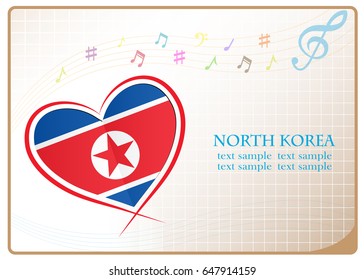 heart logo made from the flag of North Korea