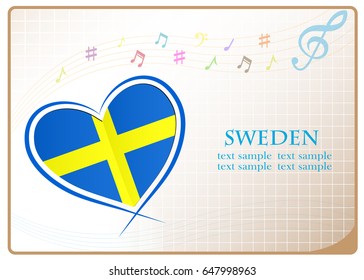 heart logo made from the flag of Sweden