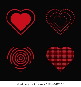 
heart logo with multiple lines and dots