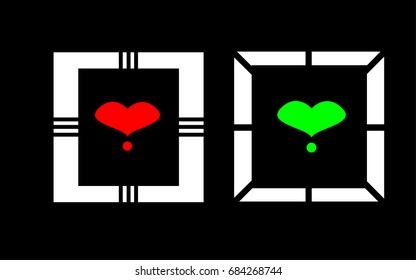 heart logo on black background