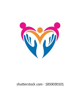 Heart Logo People Hand Care Shape Stock Vector (royalty Free 