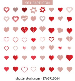 Heart logo set. Love icon. Vector illustration