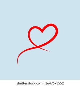 Heart logo, silhouette. Symbol of love, mercy. Sign of hope. Hand drawn. Creative cartoon design. Modern style. Fashion print for clothes, cards, picture, poster, banner for websites. Vector 