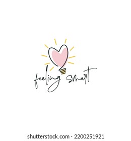 Heart logo with smart icon vector design
