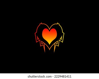 heart logo or symbol with electricity. vector illustration eps.10