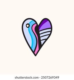 Heart logo symbol, valentine, romance. colorful abstract, vector illustration