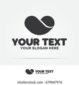 Heart logo template design black color isolated on background for medicine, healthy label, donate logotype, support emblem. Vector Illustration