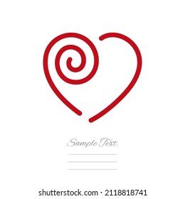 Plantilla de logotipo de corazón línea roja icono de corazón aislado fondo blanco