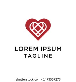 Heart logo template vector abstract icon design