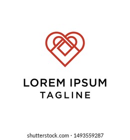 Heart logo template vector abstract icon design