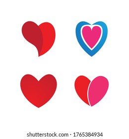 Ilustración vectorial de la plantilla de logotipo de corazón