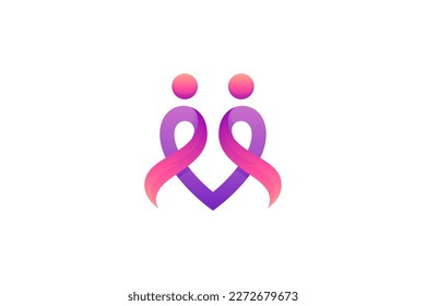 heart logo with two people icon shapes